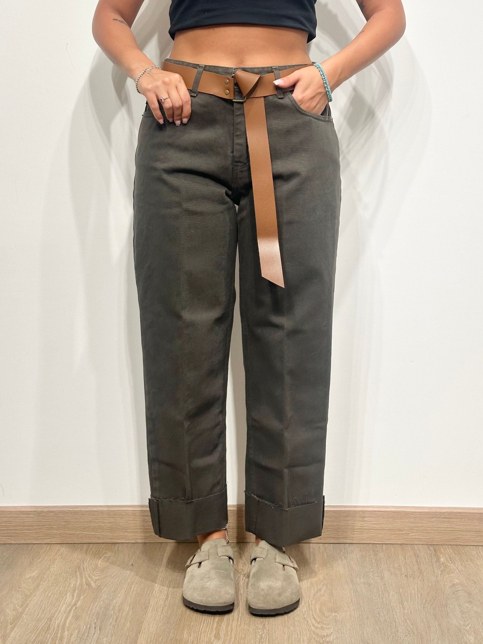 Haveone Pantalone Mandy’ con Cintura Marrone