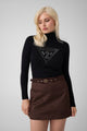 Guess Maglia con Collo Alto e Logo Nero