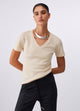 Liu Jo T-shirt Manica Corta con Scollo a V e Logo