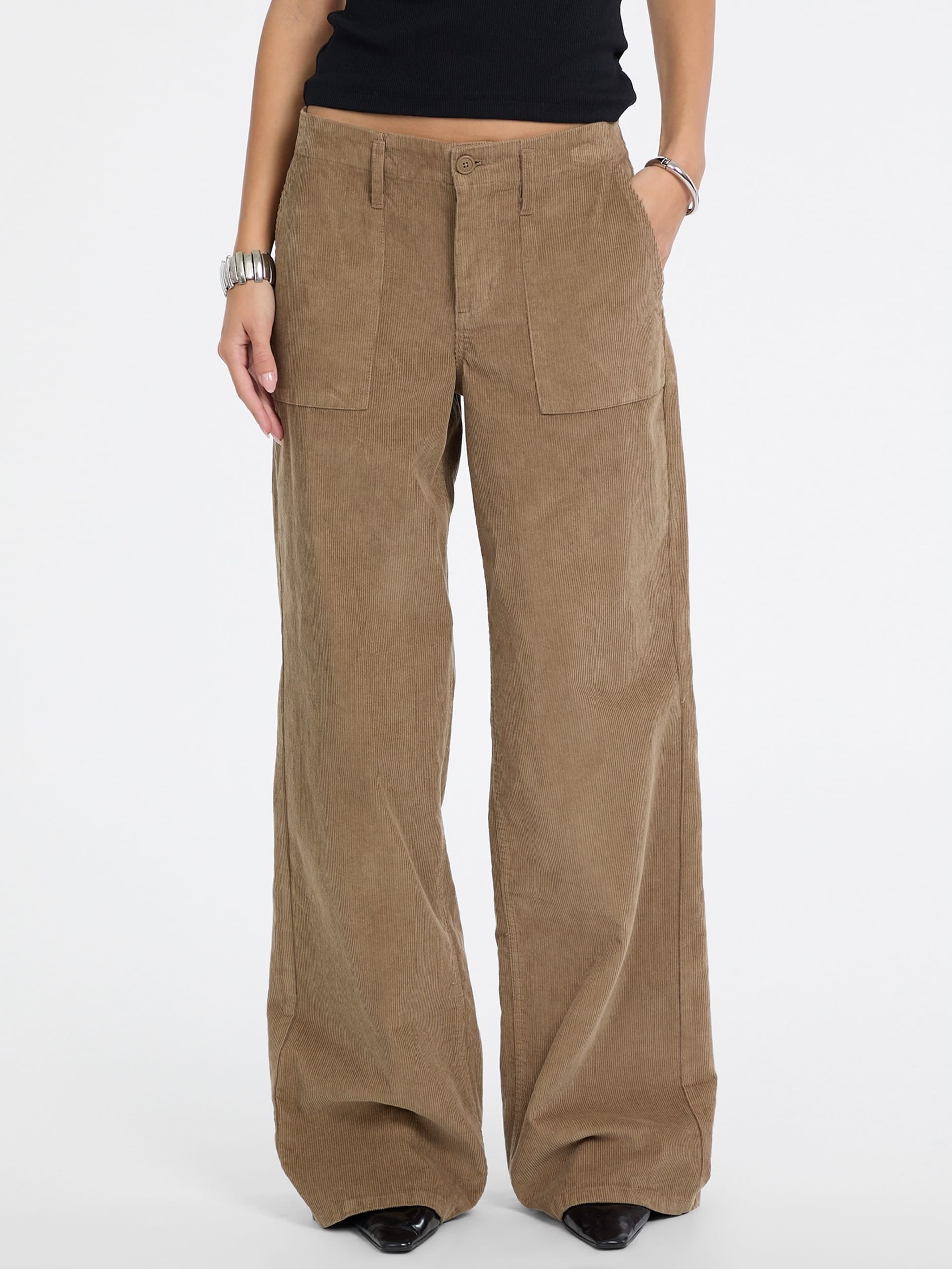 Guess Pantaloni utility a gamba ampia Marrone