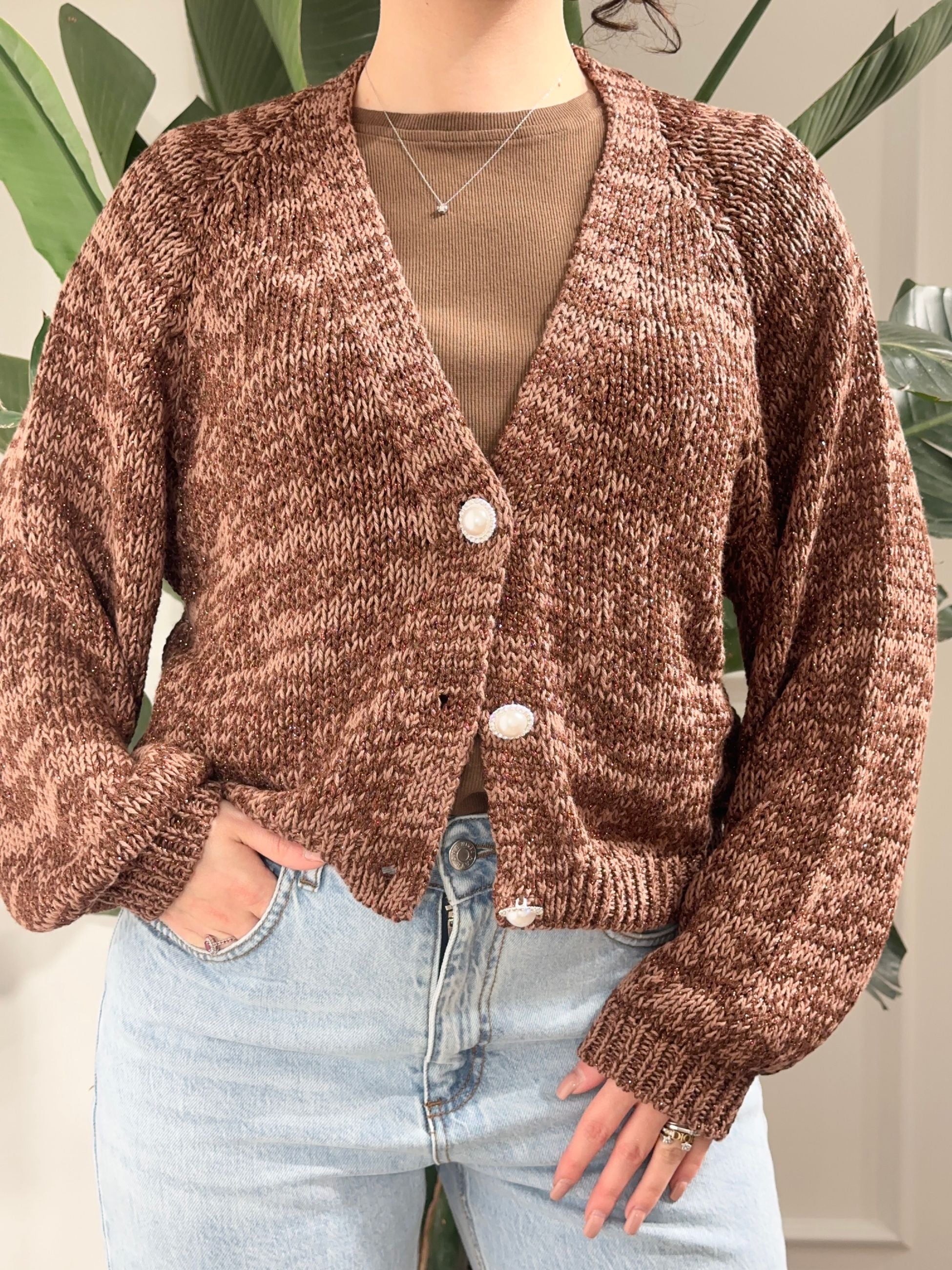 Haveone Cardigan con Bottoni Gioiello