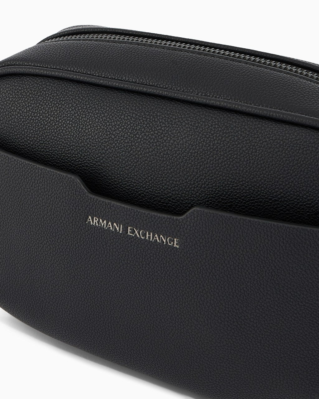 Armani Exchange Beauty Case con Logo Metallico e Manico Laterale