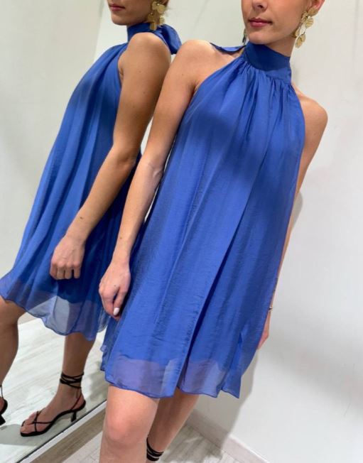 Haveone Mini Dress con Scollatura Dietro