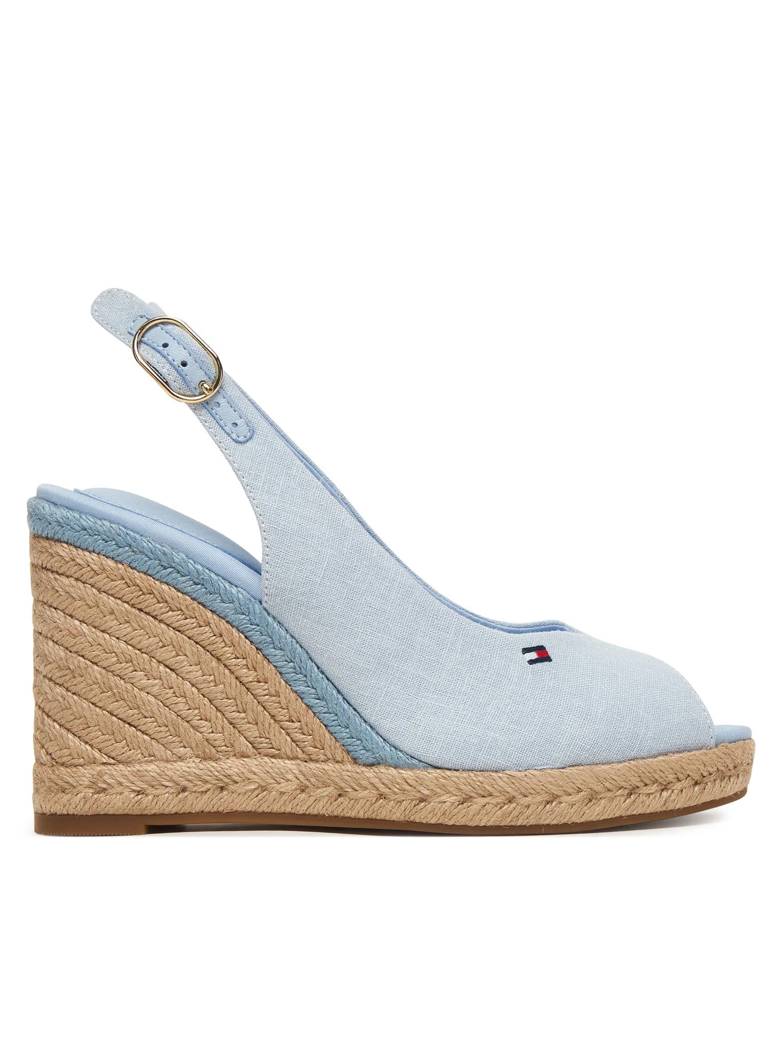 Tommy Hilfiger Sandalo Espadrillas in Canapa con Plateau e Cinturino