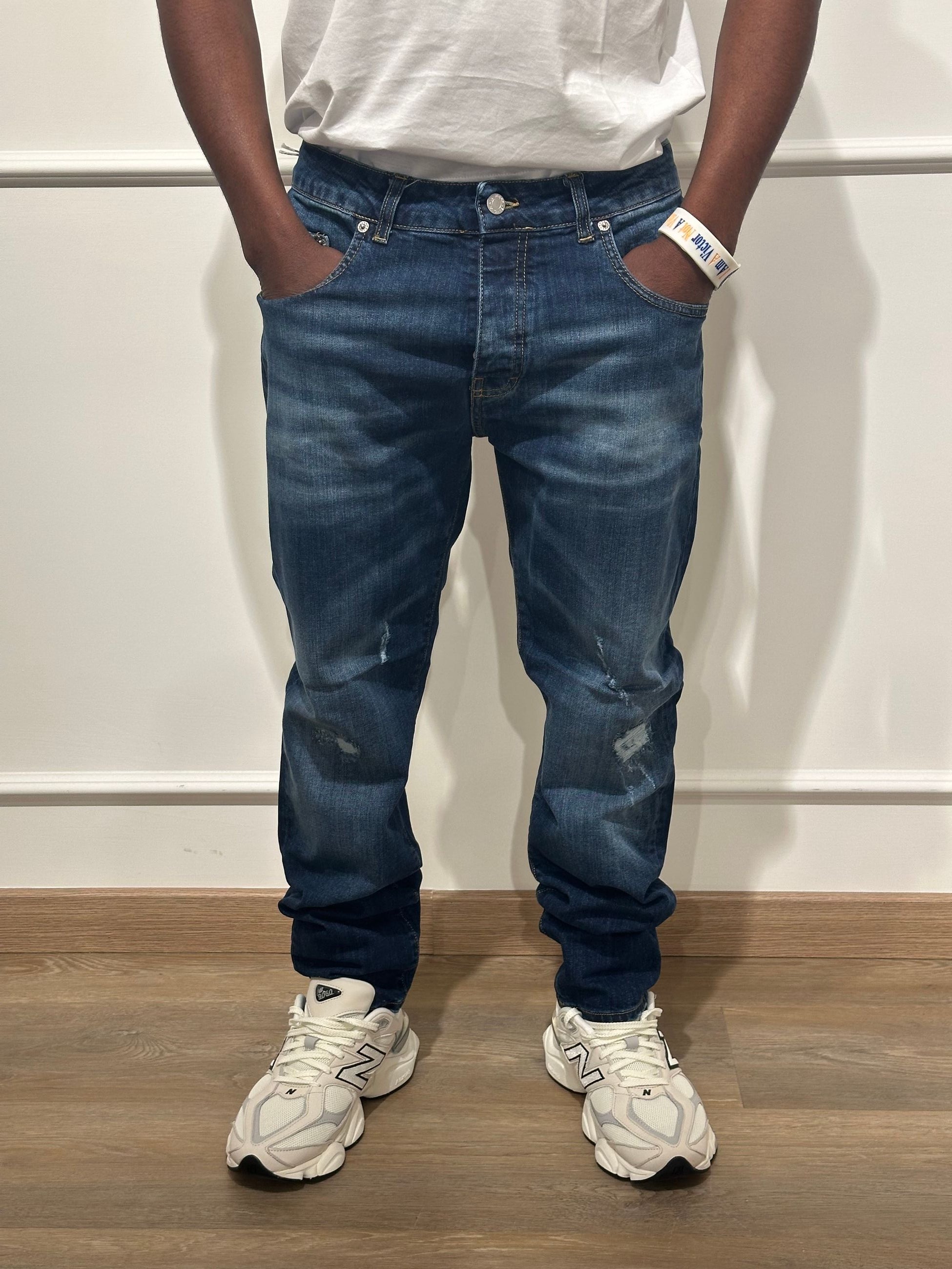 Jhavè  Jeans con 5 Tasche in Denim Blu