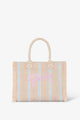 Gaelle Paris Maxi Shopper Beige con Ricamo della  Firma 
Rosa