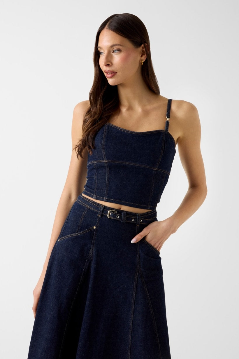 Guess Bustier in Jeans Blù