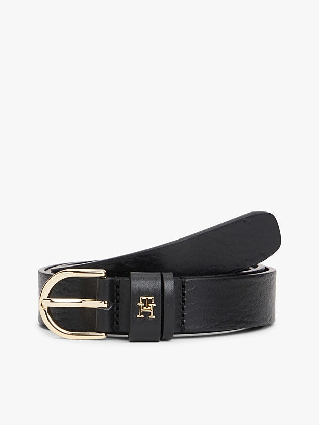 Tommy Hilfiger Cintura Essential in Pelle con Monogramma HT