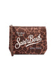 Saint Barth Pochette Aline in Scuba Giraffe 
Skin Marrone