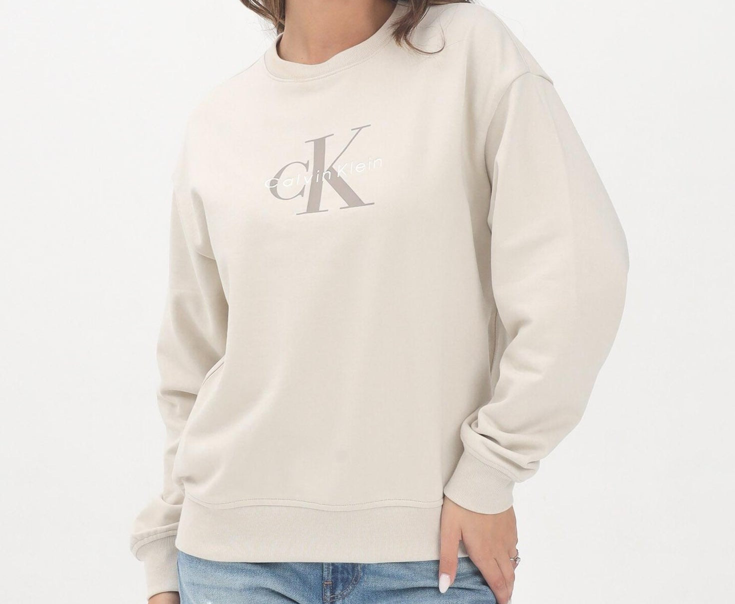 Calvin Klein Jeans Felpa con Monogramma dal Taglio Relaxed