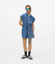 Karl Lagerfeld Jeans Vestito in Denim a Maniche Corte con Cintura