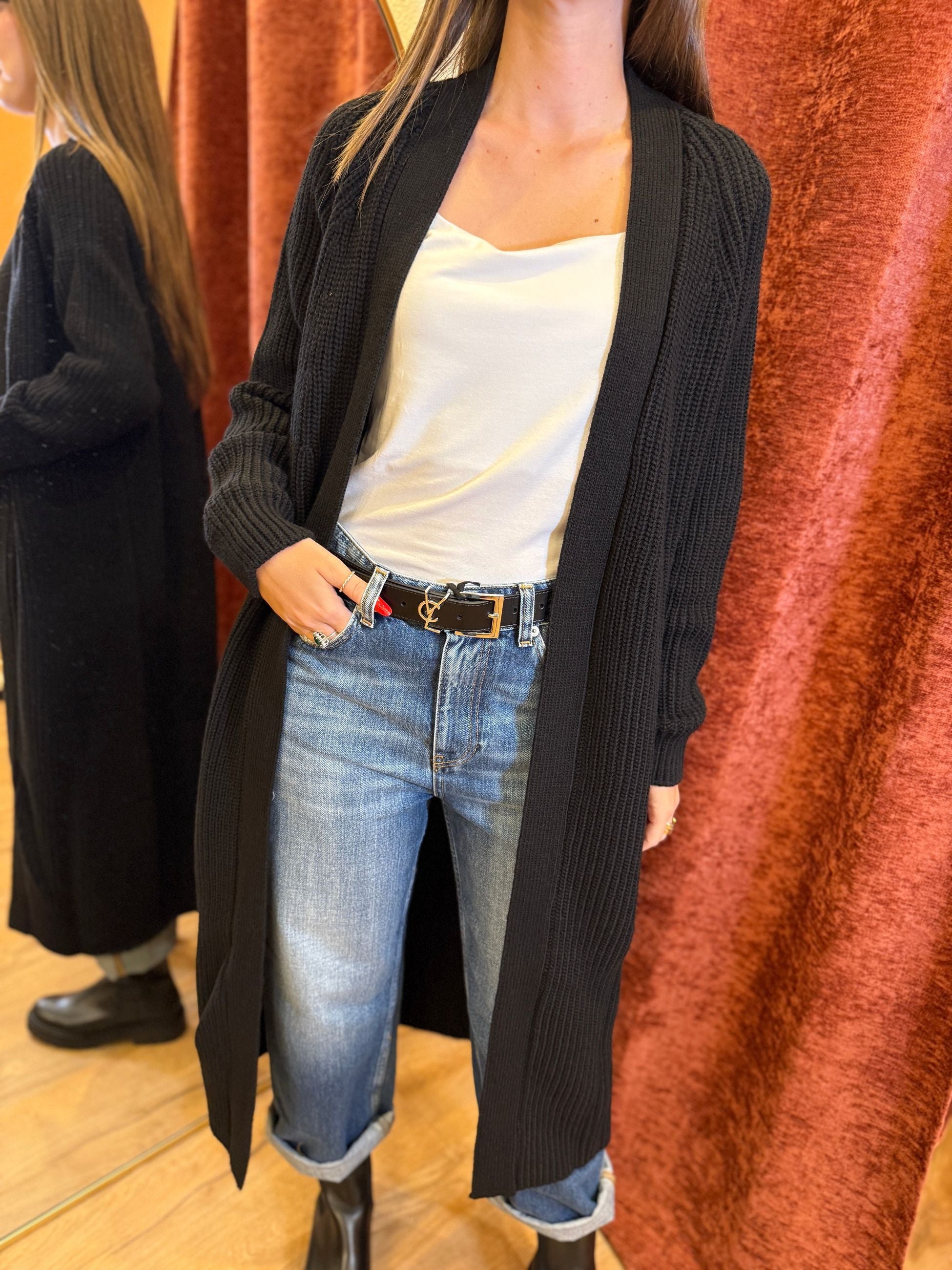 Vicolo Cardigan Lungo Aperto a Coste