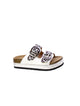 Superga Ciabatta Ciabatte Beige Oro con Doppia Fibbia