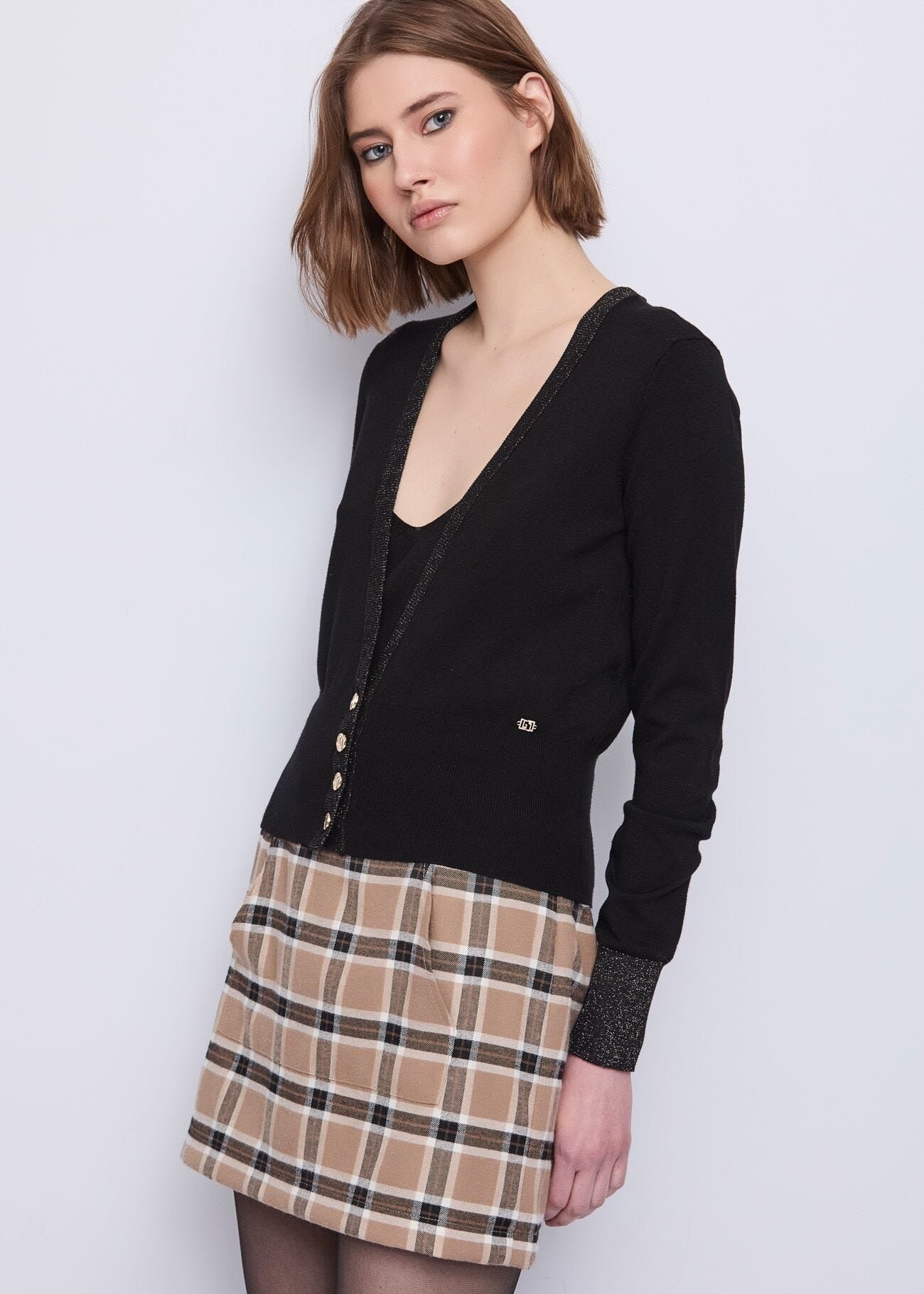 Gaudi Cardigan in Filato Lurex con Bottoni