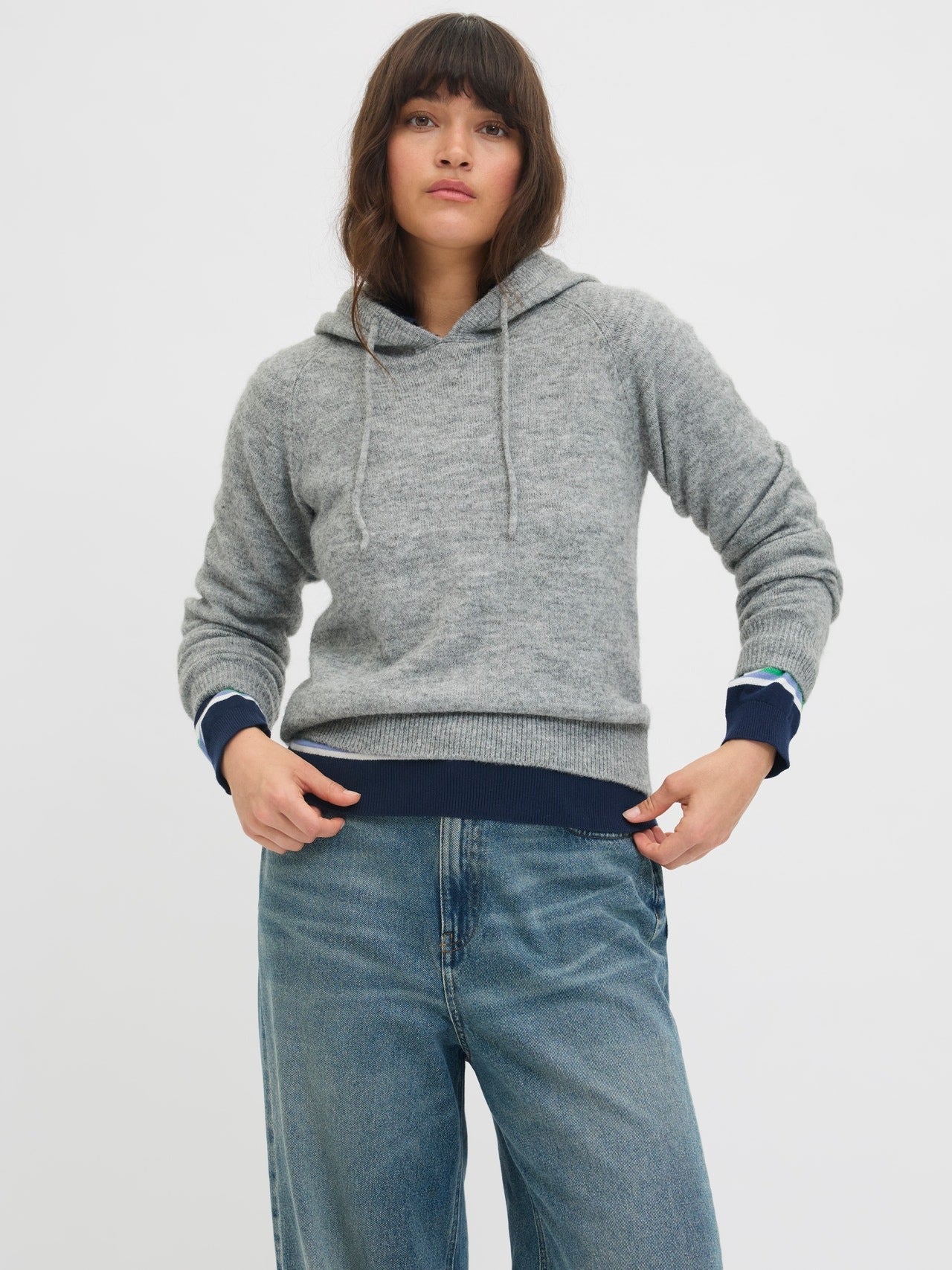 JJXX Maglia Jxjevi con Cappuccio Grigio