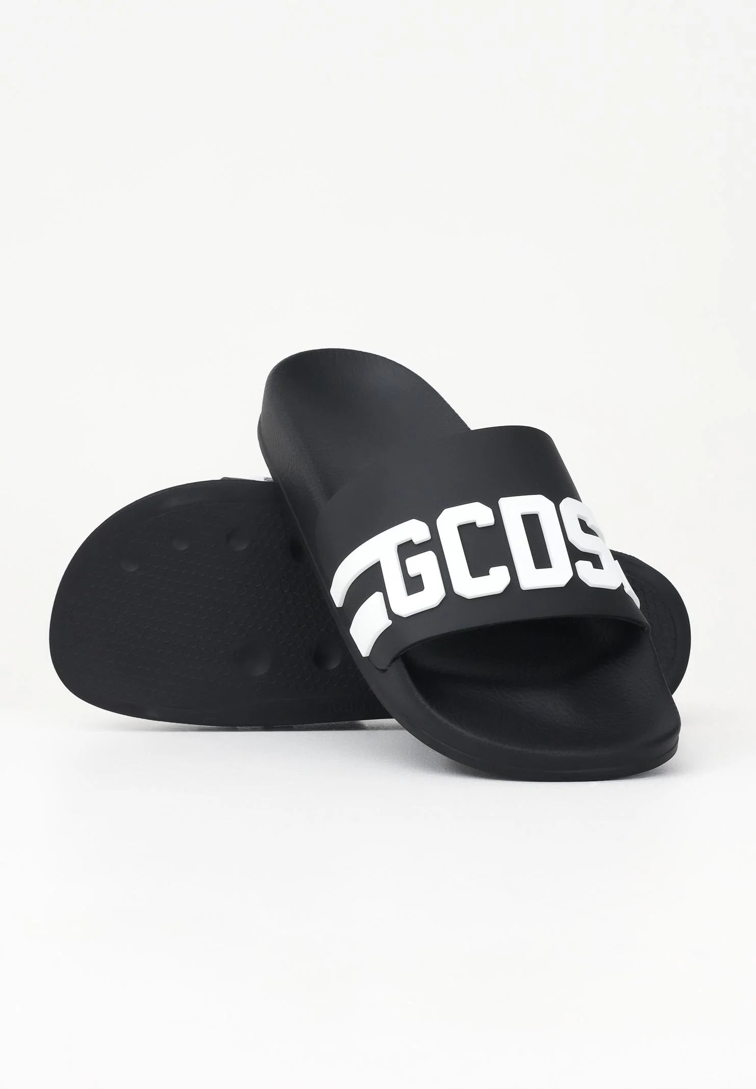 GCDS Ciabatte con Logo GCDS Nero\Bianco