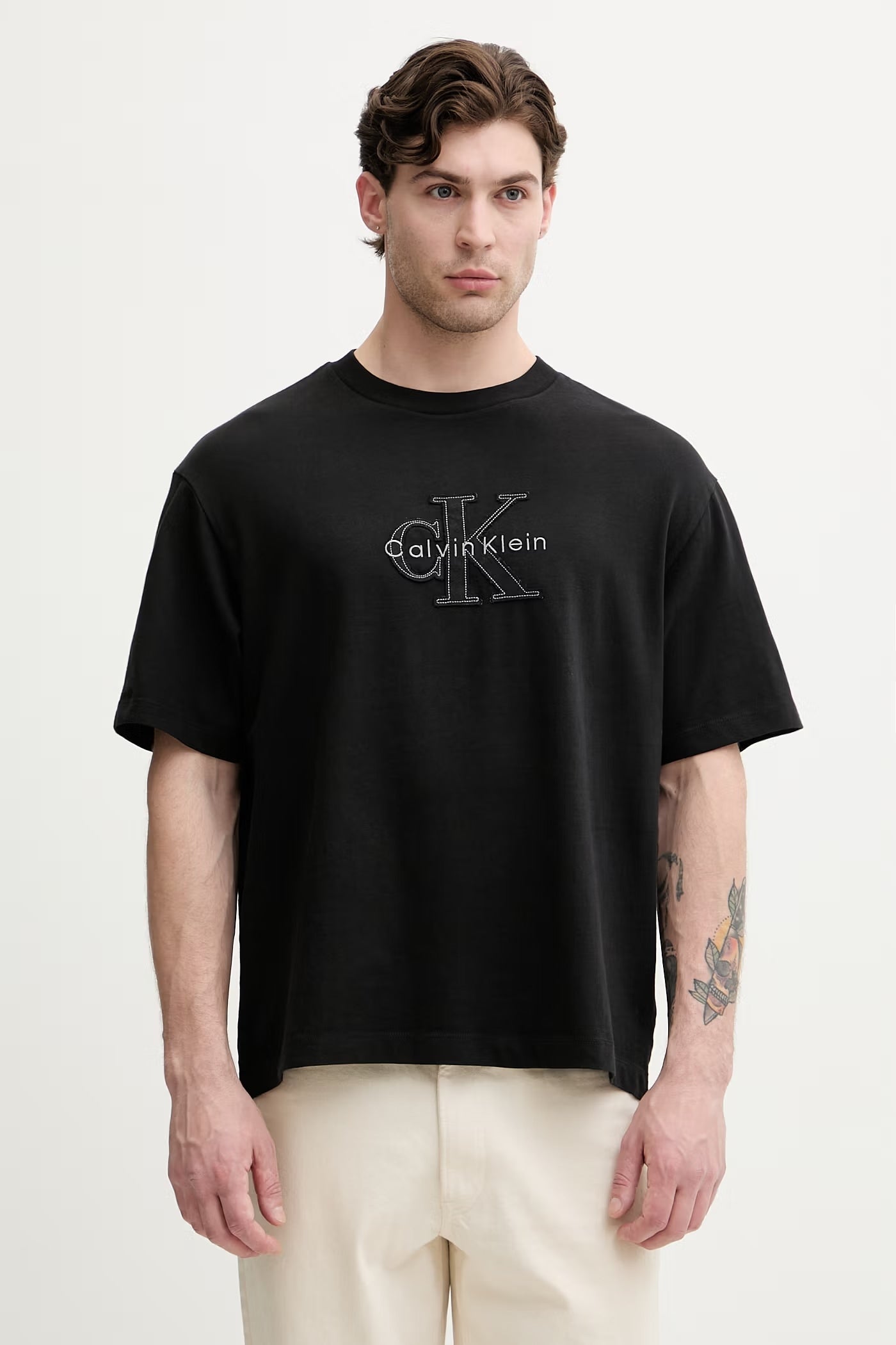 Calvin Klein T-shirt Girocollo Con Logo Nero