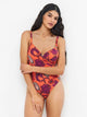Gisela Slip Bikini alto stampato 
Arancio Viola