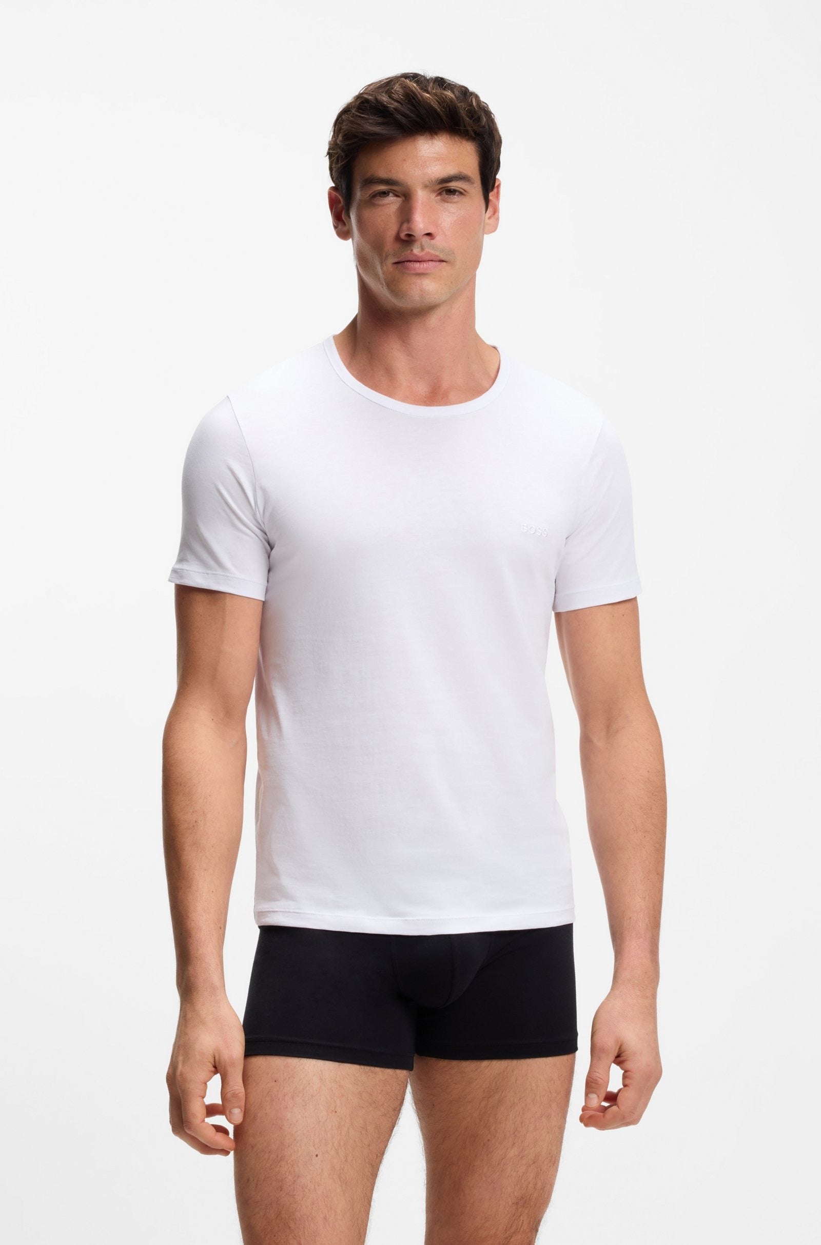 Hugo Boss T-shirt in Cotone con Logo Ricamato in Confezione da Tre