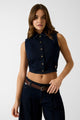 Guess Camicia in Denim Cropped Blù