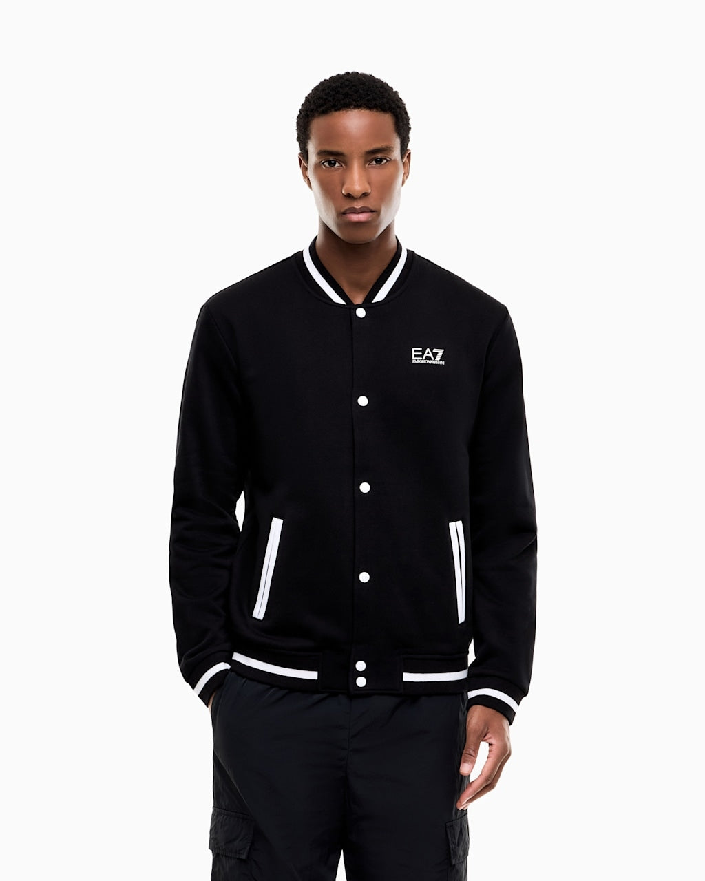 Armani EA7 Felpa Core Identity in Cotone con Collo Baseball