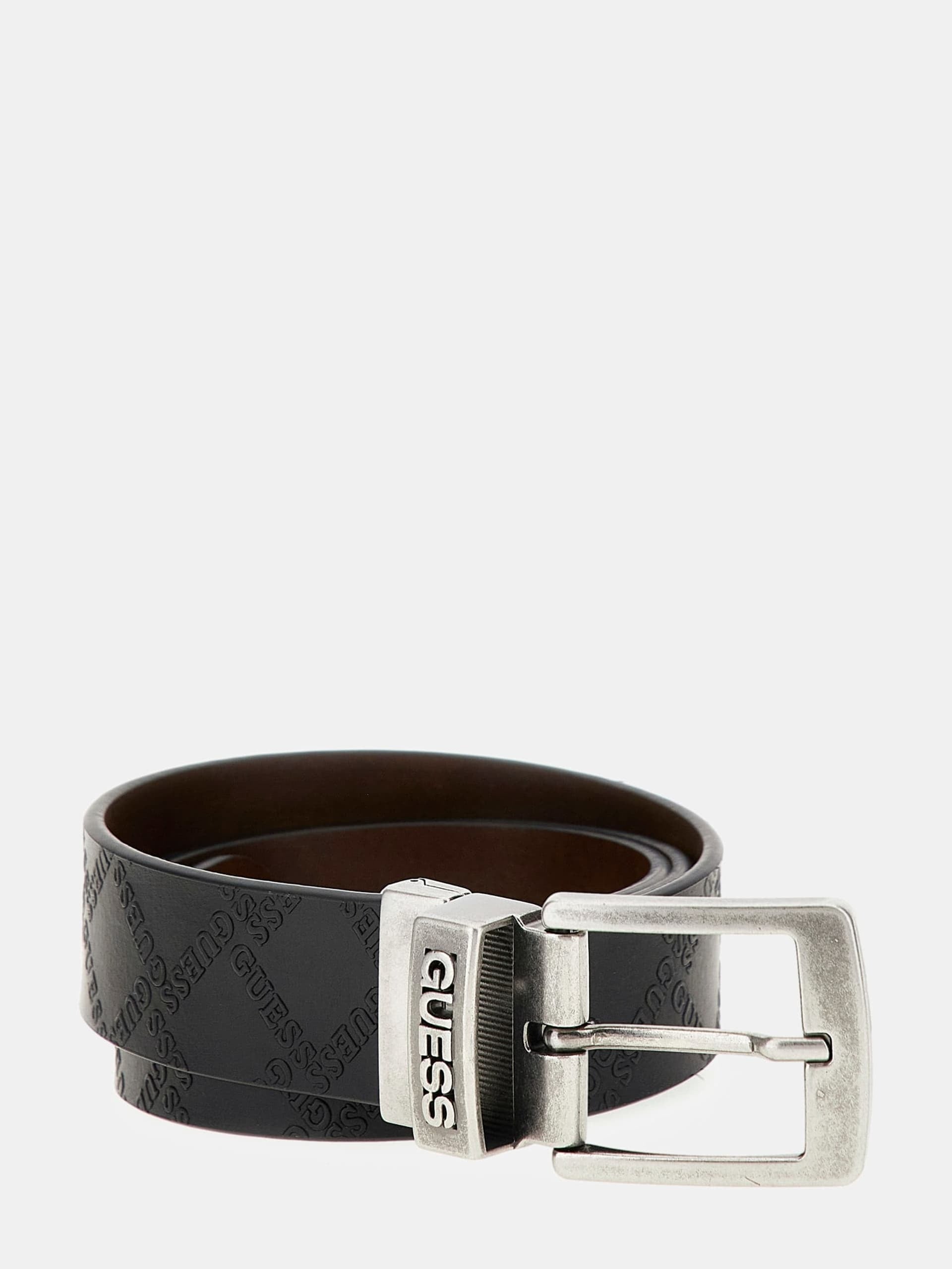 Guess Cintura Reversibile Logo Pelle Nero