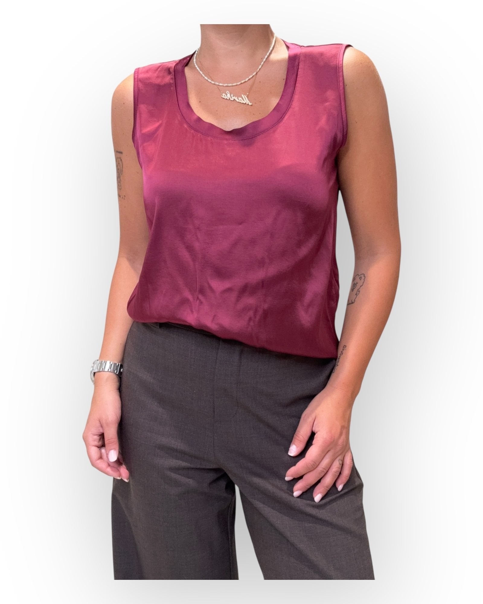 Vicolo Canotta Scollo Ampio in Viscosa Scivolata