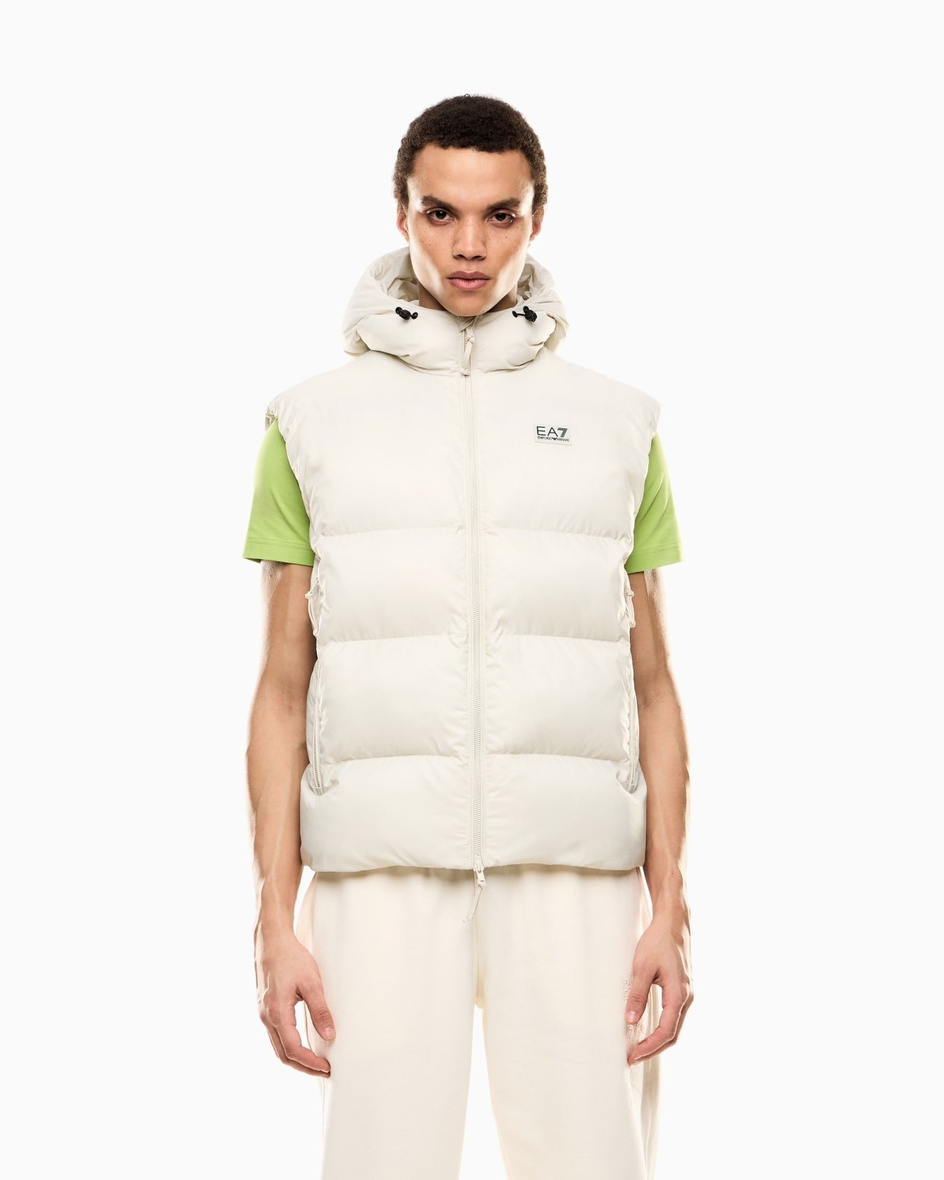 Armani EA7 Gilet Imbottito con Cappuccio in Tessuto Tecnico