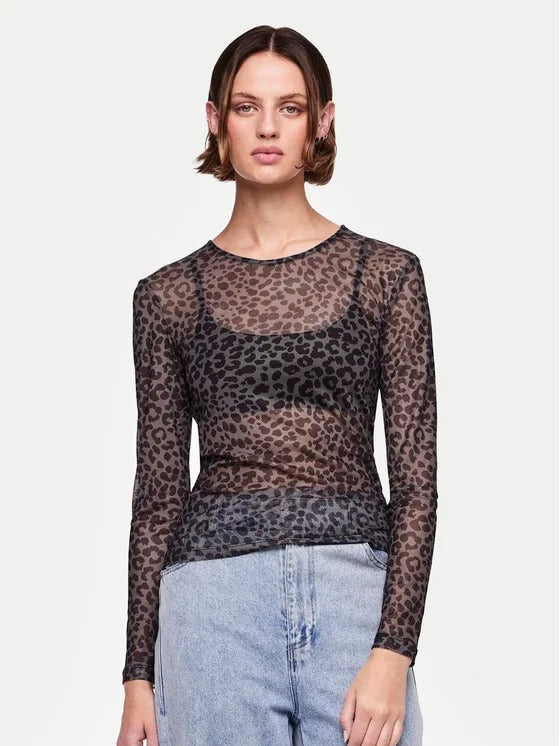 Pieces Maglia a Rete Trasparente