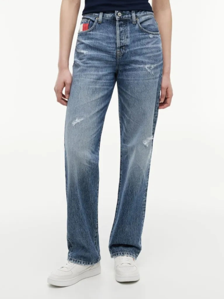 Tommy Hilfiger Jeans Kira Straight Fit a Vita Media Vintage Blu