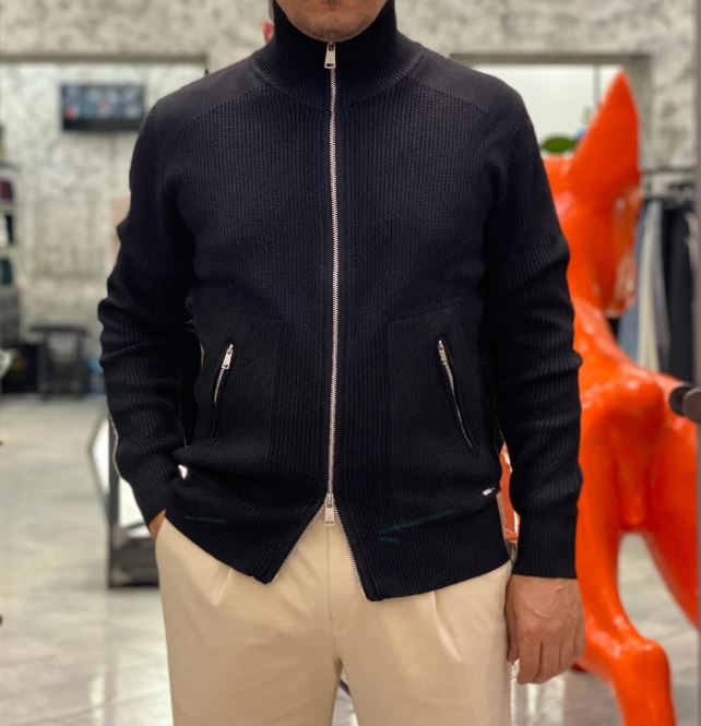 Gianni Lupo Cardigan in Maglia con Cerniera