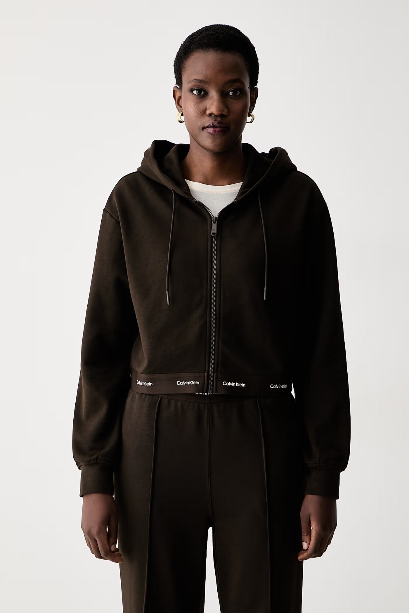 Calvin Klein Felpa con Cerniera e con Cappuccio