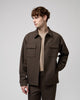 Gianni Lupo Giacca overshirt con tasche applicate Marrone
