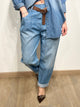 Le Streghe Jeans con Elastico in Vita 
Azzurro