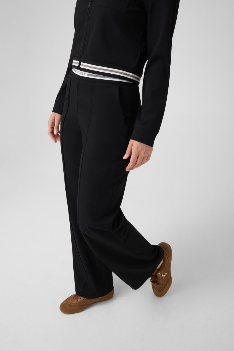 Guess Pantalone Jogger in Misto Viscosa Nero