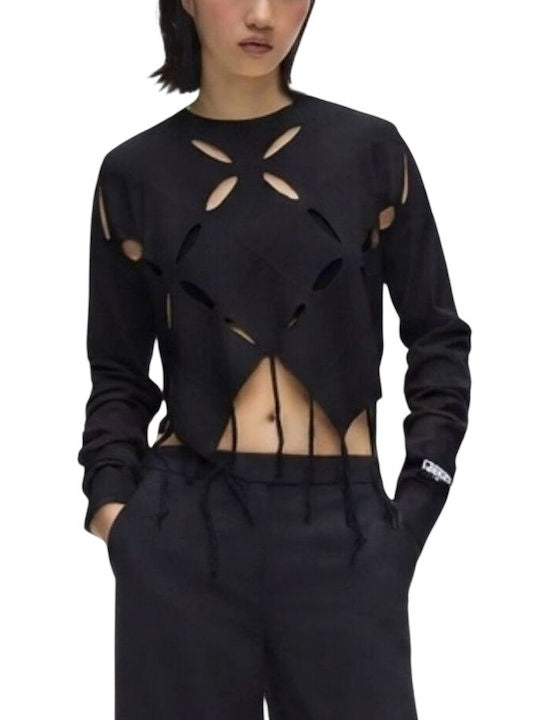 Karll Lagerfeld Jeans Maglia con Motivo Argyle e Cut‑Out