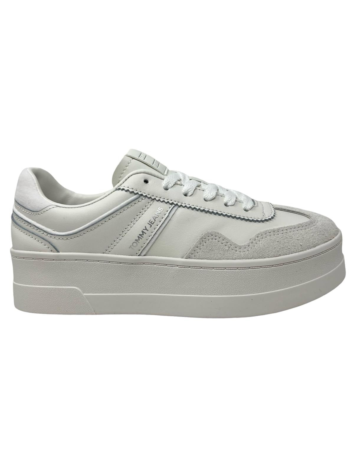 Tommy Jeans Sneakers The Greenwich con Plateau e Pelle Bianco