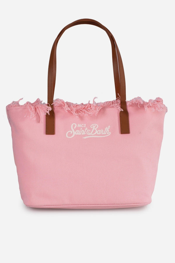 Mc2 Saint Barth Borsa Shopper City Medium in Canvas con Frange