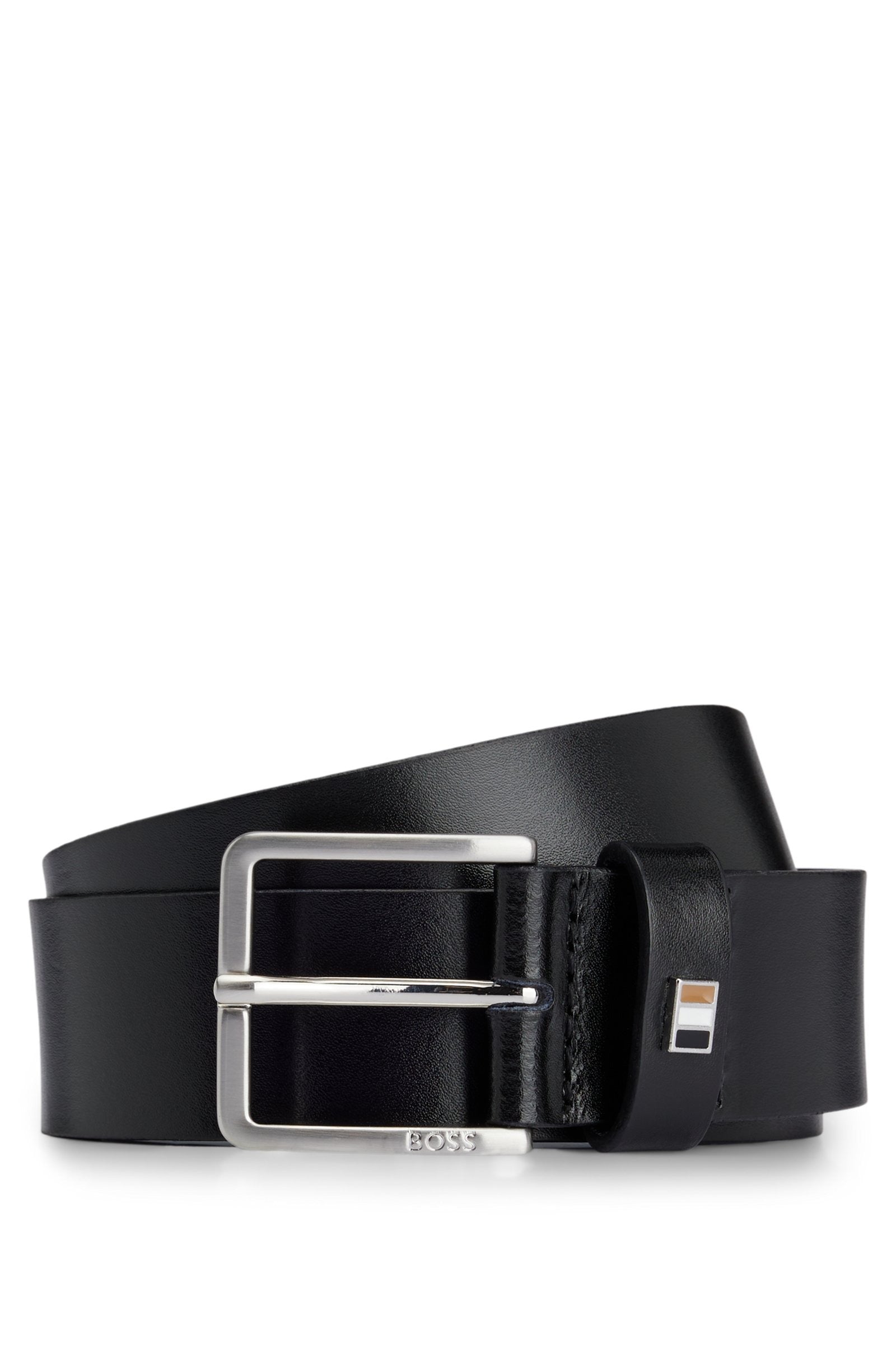 Hugo Boss Cintura Reversibile con Placca e Fibbie ad Ardiglione Nero