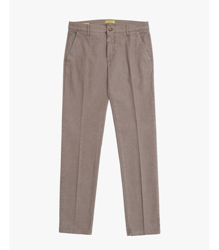 Gianni Lupo Pantalone in Cotone Effetto PuntinatoMarrone