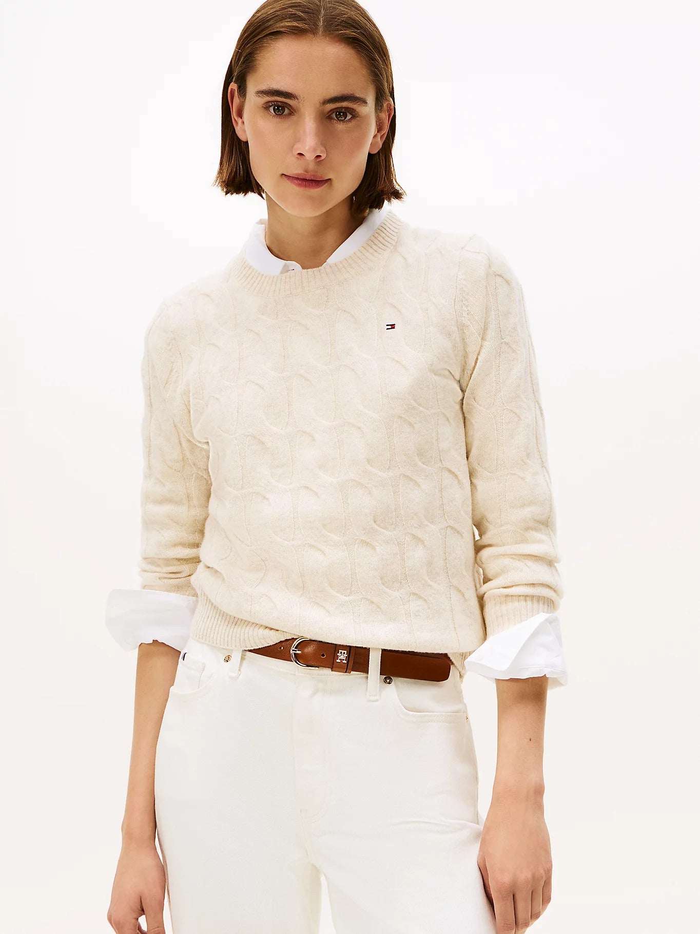 Tommy Hilfiger Pullover in Morbida Lana Beige