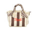 Vicolo Borsa Mini Ibiza Small in Canvas Rigata 
Beige Marrone