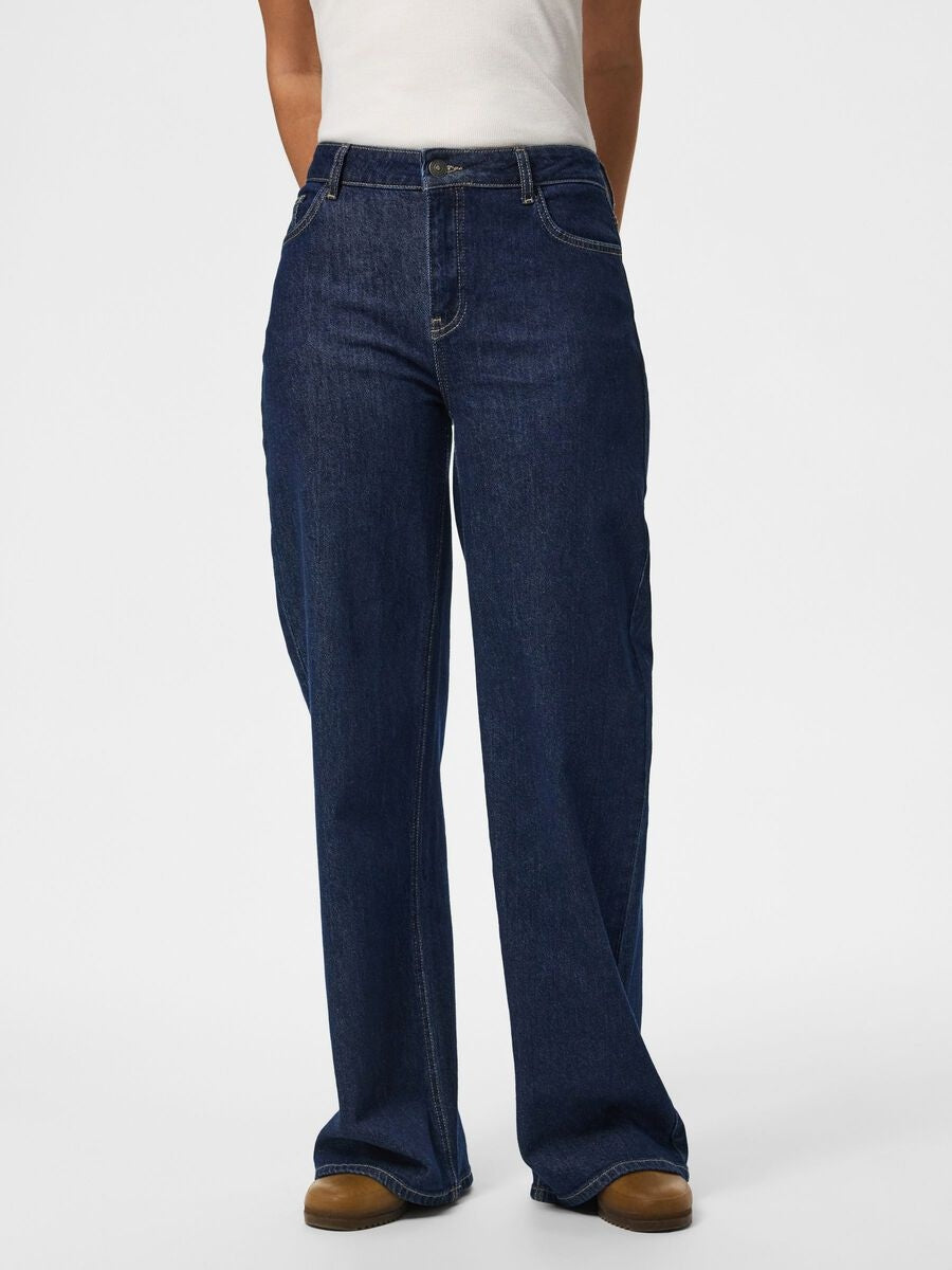 Pieces Jeans Vestibilità Larga Blù