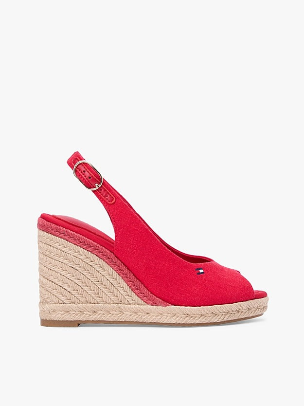 Tommy Hilfiger Sandalo Espadrillas in Canapa con Plateau e Cinturino