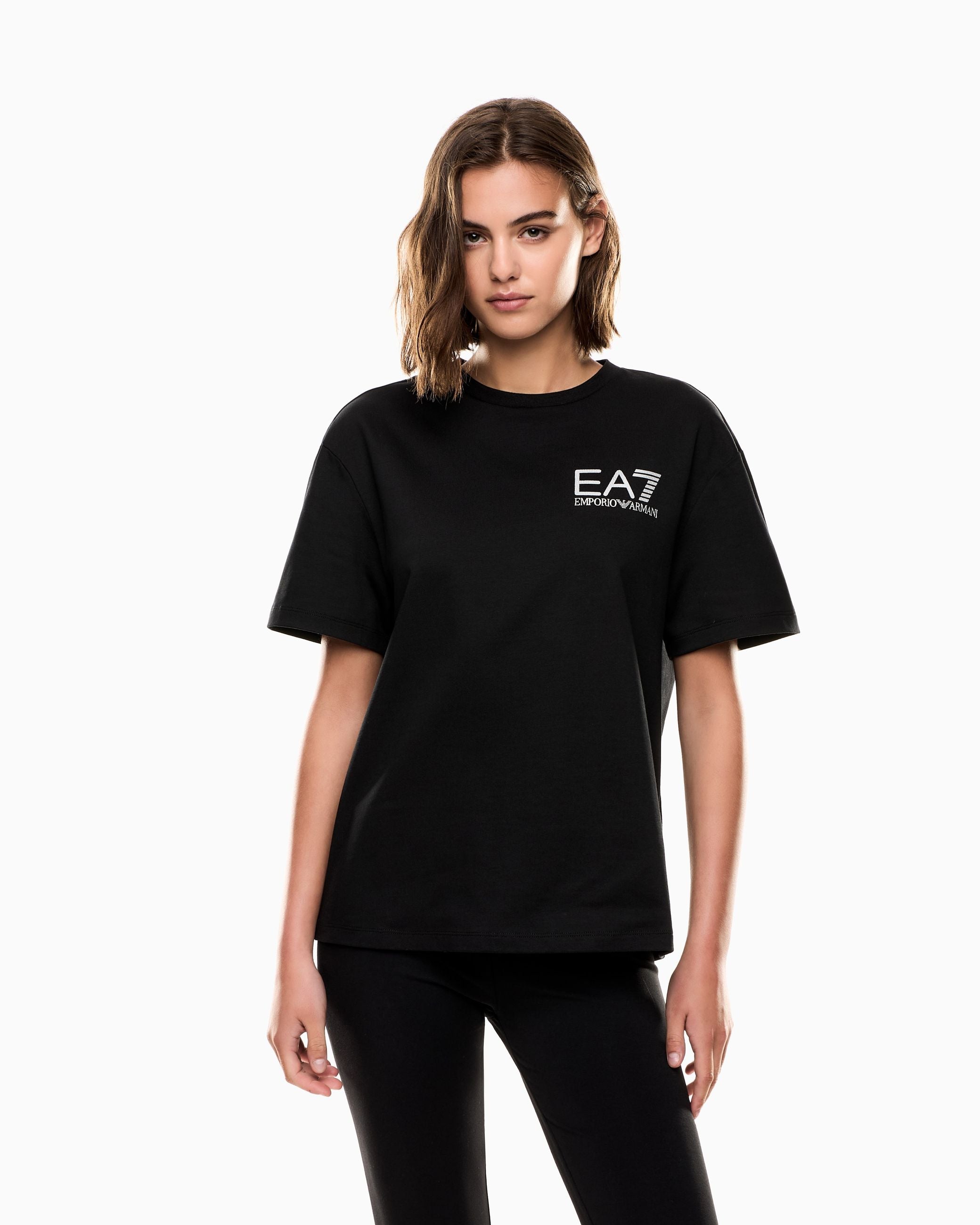 Armani EA7 T-shirt Girocollo Logo Series in Cotone
Nero