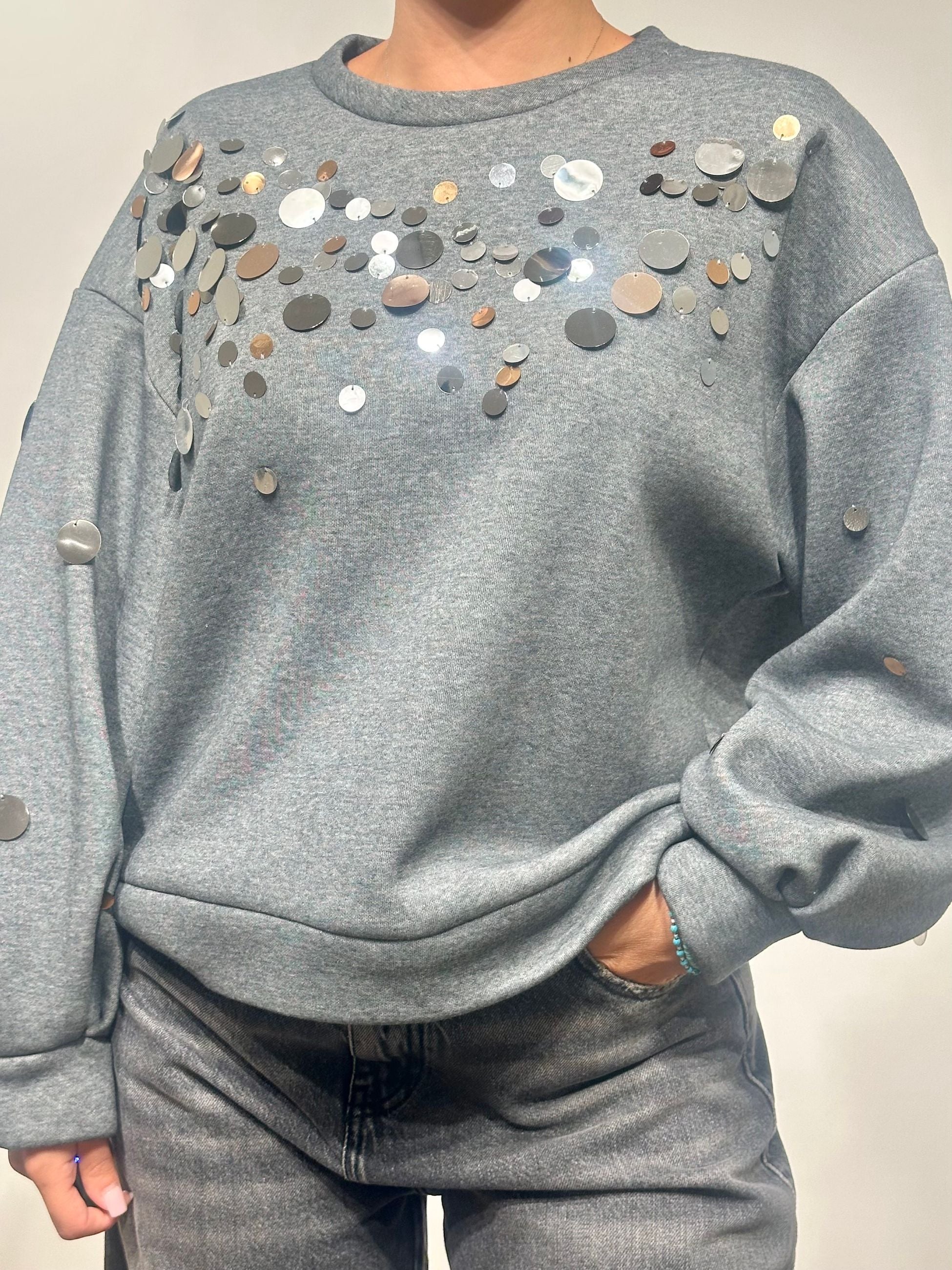 Dixie Felpa con Applicazioni Grigio