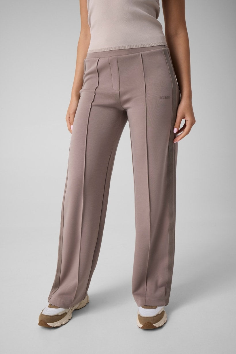 Guess Pantaloni Jogger a Gamba Dritta Marrone Chiaro