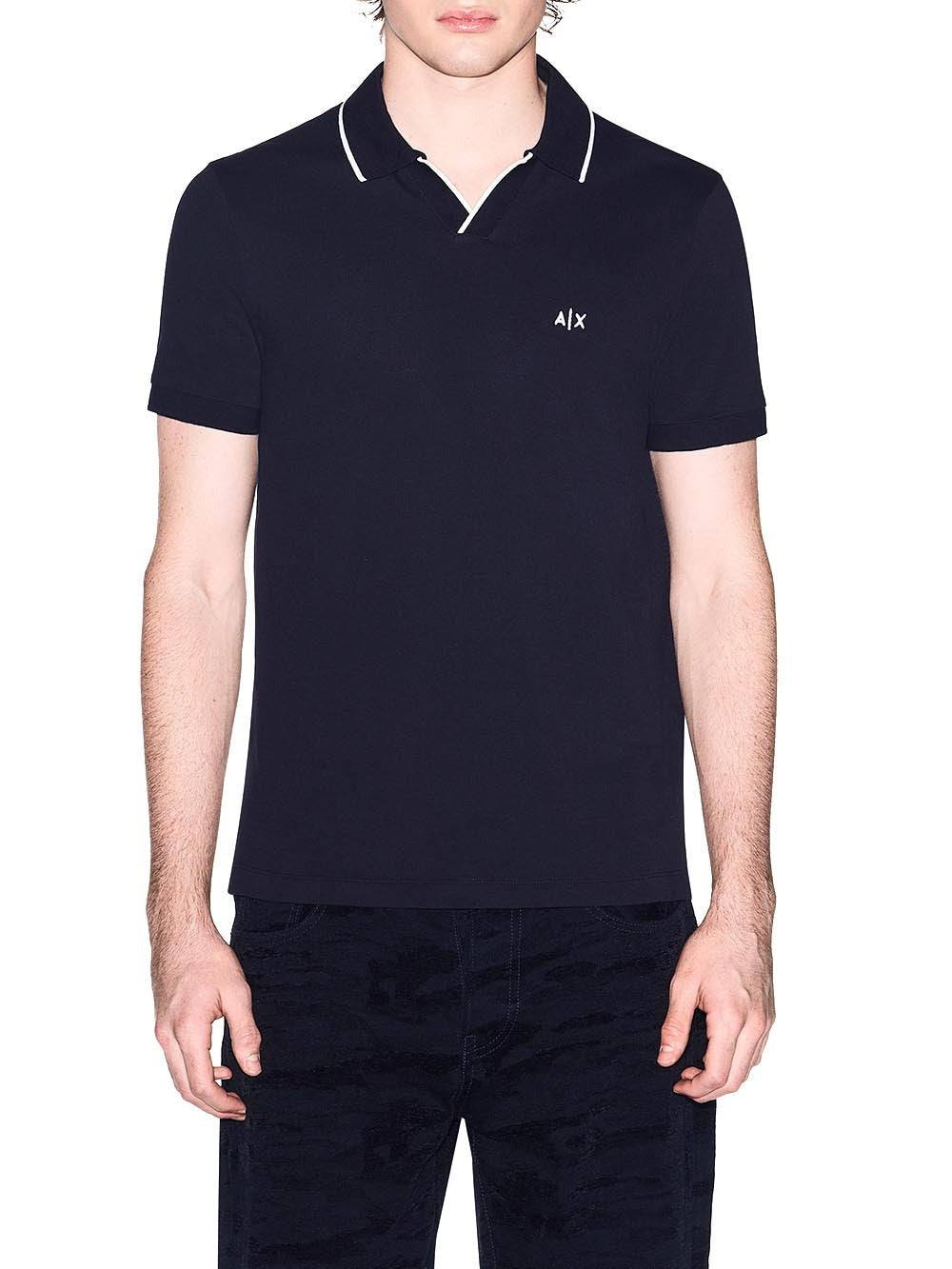 Armani Exchange Polo Classica in Piqué di Cotone Traspirante