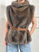 Haveone gilet in Pelliccia Marrone