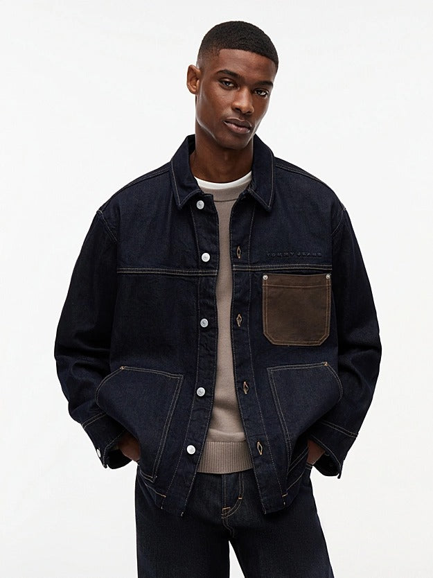 Tommy Jeans Giubbino Relaxed Fit in Stile Funzionale Blù